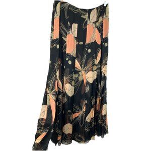 8 Dana Buchman Y2K Floaty Skirt  Floral Panel Hem  Full Circle